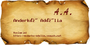 Anderkó Adélia névjegykártya